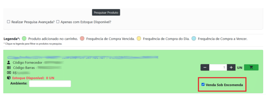 Vendas sob encomenda